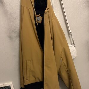 Michael Kors Men's Bomber Jacket in Camel Brown with Black Lining